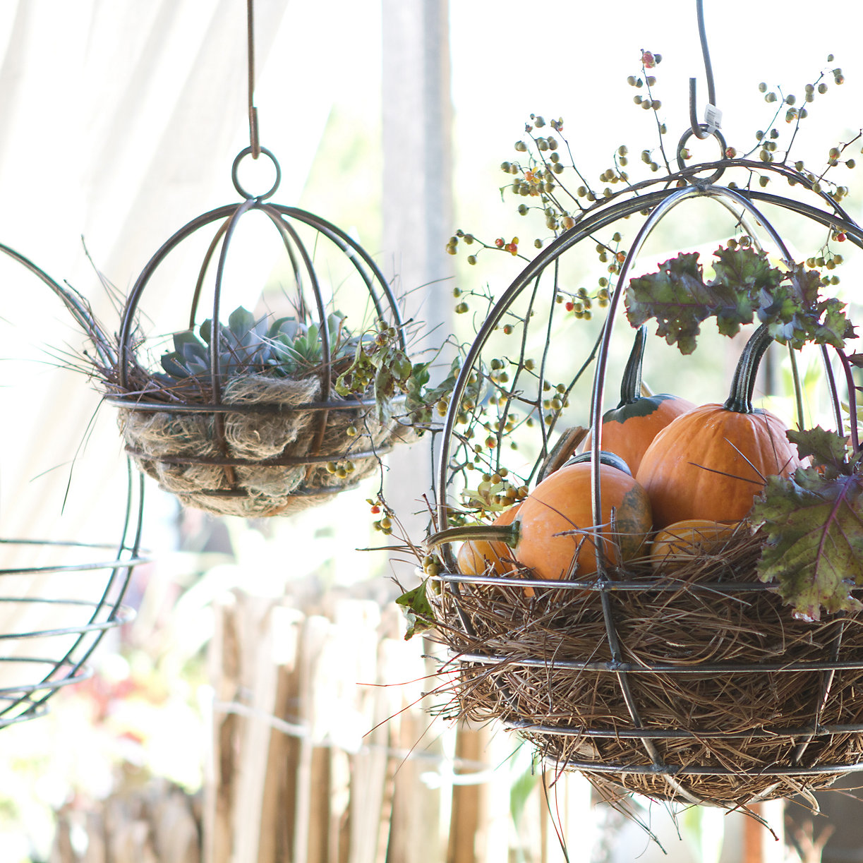 Our Hopeful Home Terrain Sphere Hanging Basket KnockOff With Dollar Tree 3D Wreath Form