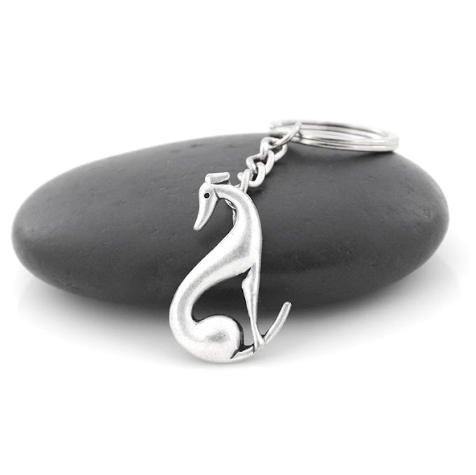 Silver Greyhound Key Chains Dog Key Ring Pet Lover