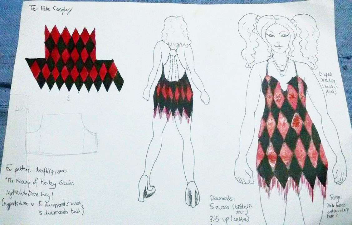 DIY VESTIDO ARLEQUINA (HARLEY QUINN CLUBE DRESS) 3 Formas 