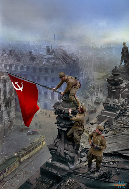 Colors for a Bygone Era: Raising the Soviet flag over the German