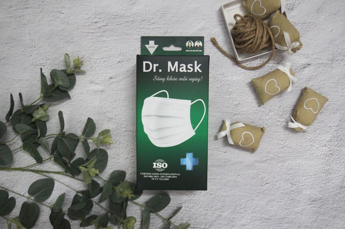 Khẩu trang 4 lớp (Hộp 30 cái) kháng khuẩn - Dr.Mask - 50 cái/thùng