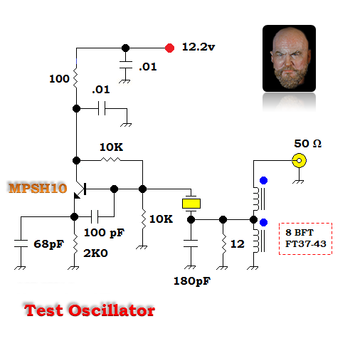 An oscillator I use to test fundamental crystals >= 20 MHz. 