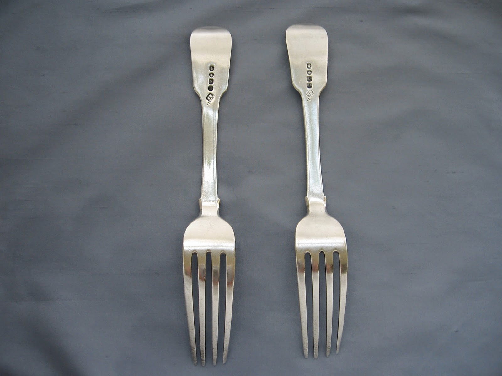 Antique Silver Forks Forks with a Rare Anchor Engraving