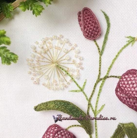 Мастер-класс. Объемная вышивка тюльпаны (26)