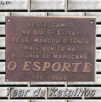 A placa do Joelmir - homenagem ao gol de placa de Pelé no Maracanã no jogo contra o fluminense em 5/3/1961