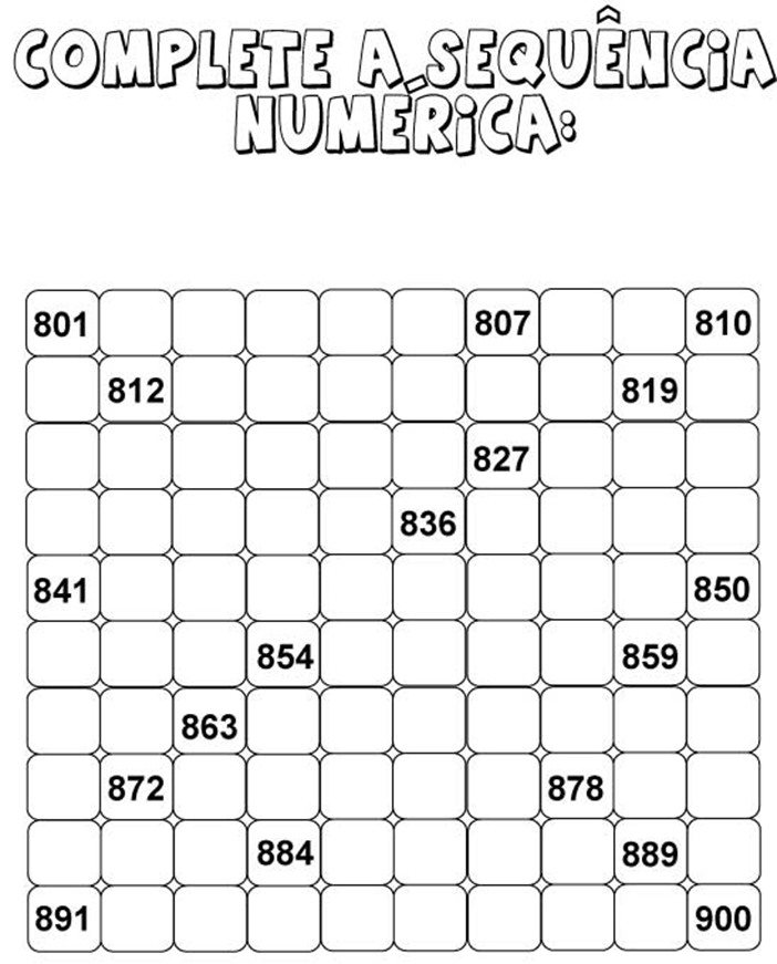 Tabela Numerica 1 A 500