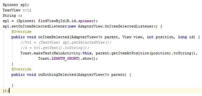 Unit - 3 Spinner Controls
