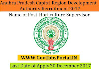 Andhra Pradesh Capital Region Development Authority Recruitment 2017– Horticulture Supervisor