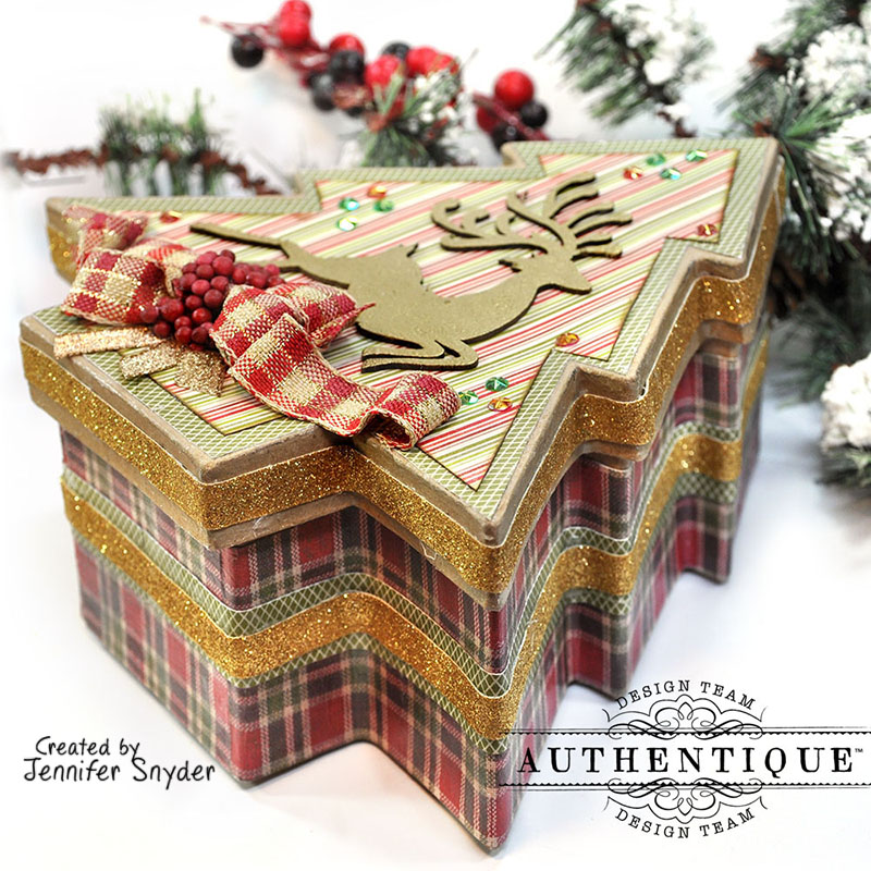 Scrap Escape Paper Mache Decorated Box Home Decor Gift Box Authentique S A Magical Christmas