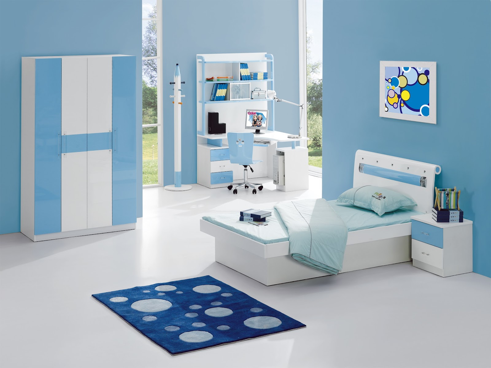Blue Bedrooms For Kids Wonderful