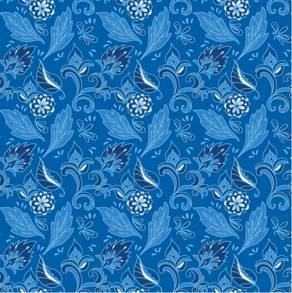 Wallpaper Batik Jawa Warna Biru Motif Bunga Gambar Kualitas Hd