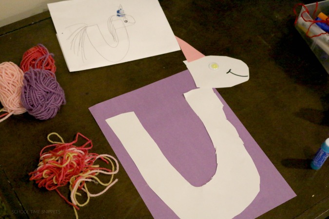 Letter U Unicorn Craft