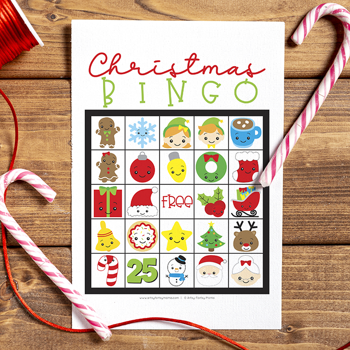 Christmas Bingo Game  Cut and Paste Activities Bingo Template