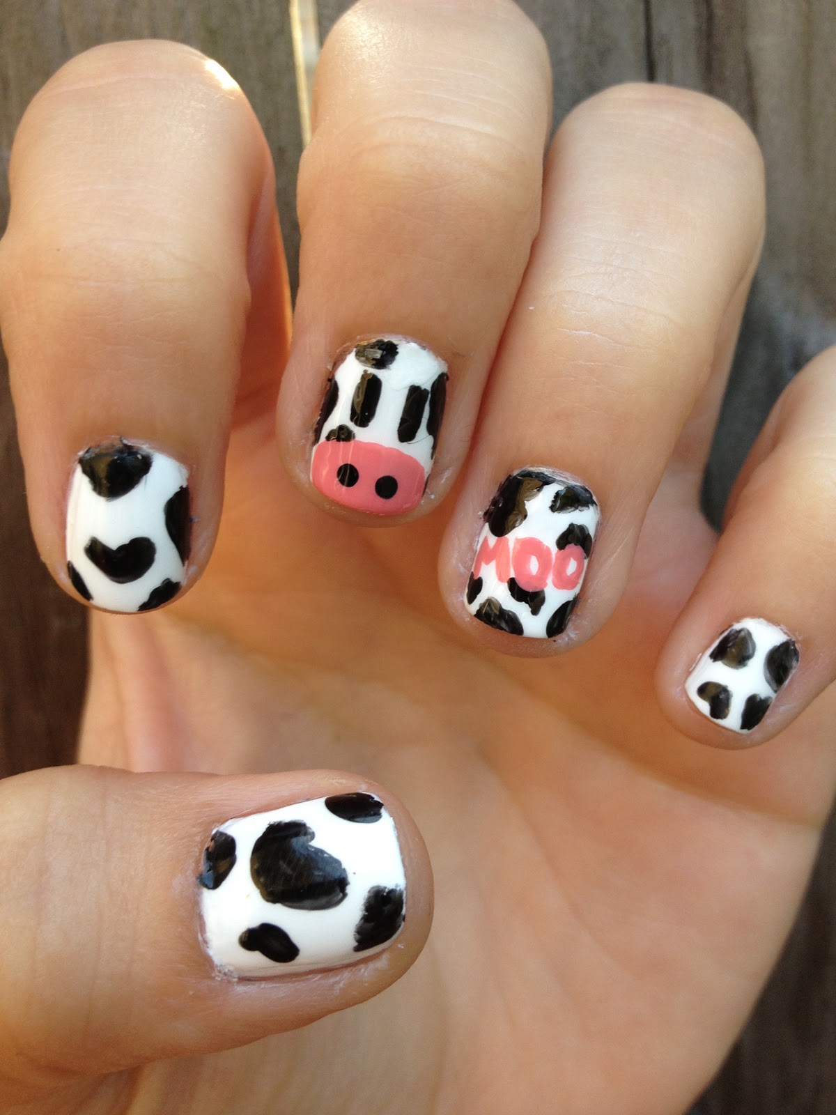 Miscellaneous Manicures: Cow Nails - Maynicure Challenge #14