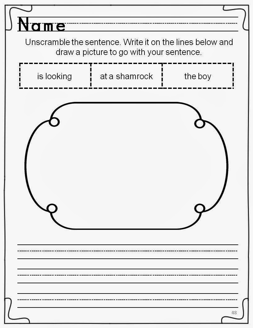 LMN Tree Making Sentences with Sentence Frames for St. Patrick's Day