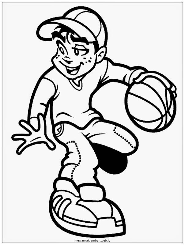 Gambar Mewarnai Pemain Basket Download Lembar Bermain Sepak Bola