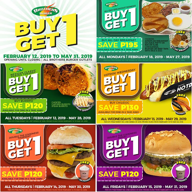 Manila Shopper Brothers Burger Buy1 Get1 Winning Deals Promo FebMay 2019
