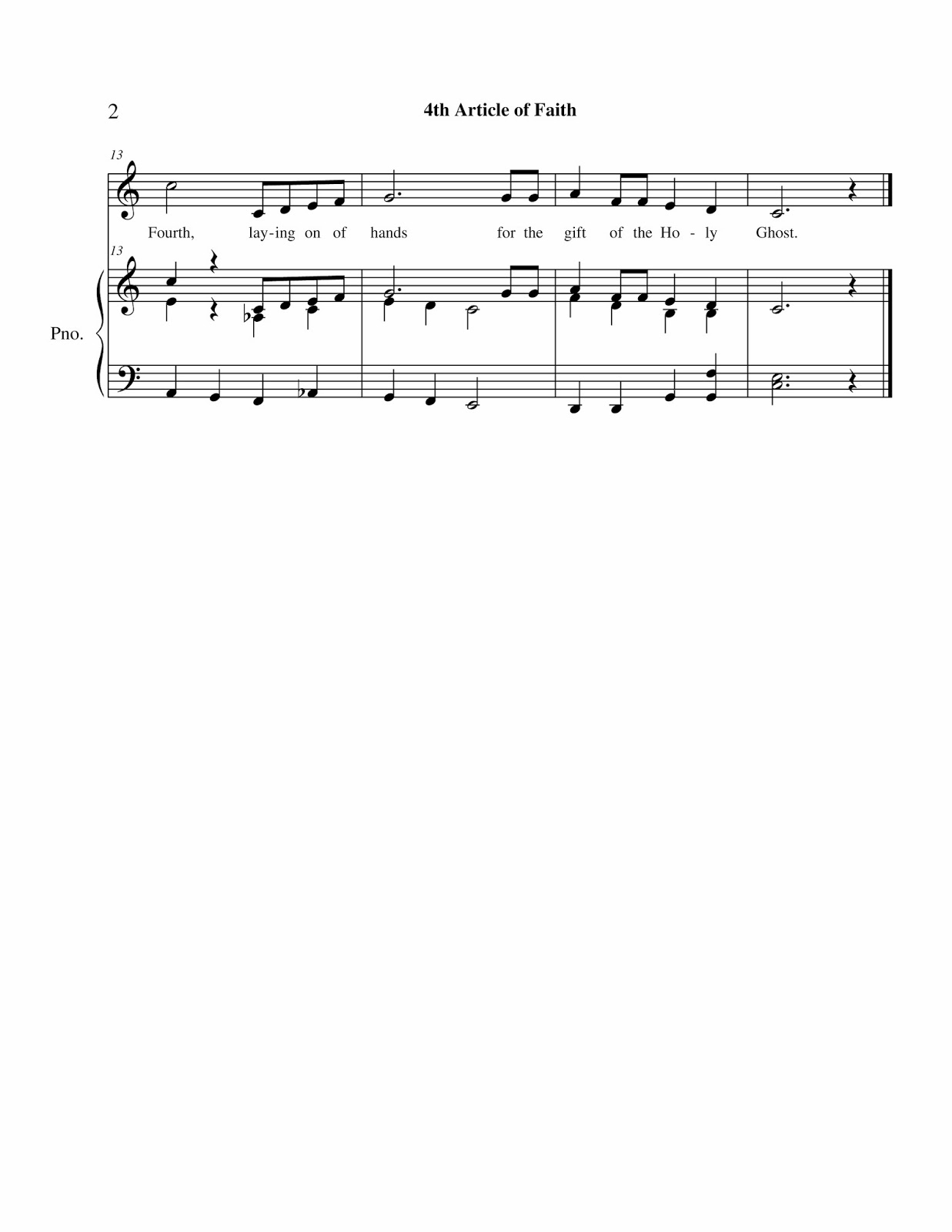 The Primary Music Leader: 4th Article of Faith Song