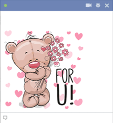 Teddy with Flowers Sticker