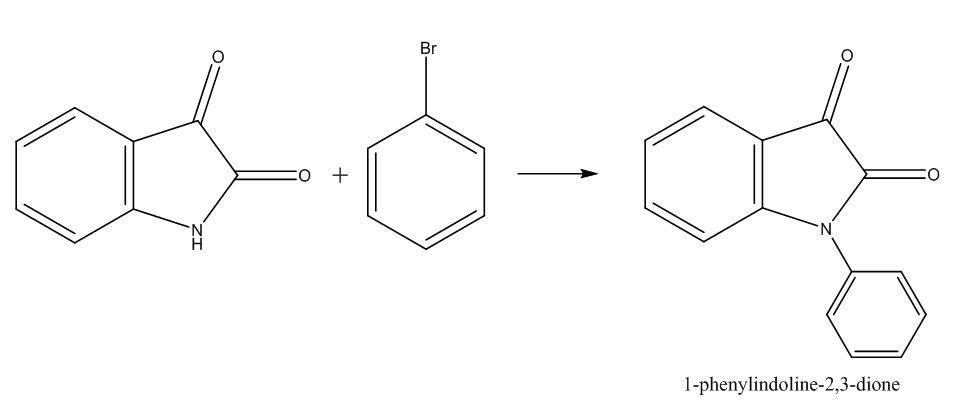 الشكل (8) تفاعل الاريل للايساتين