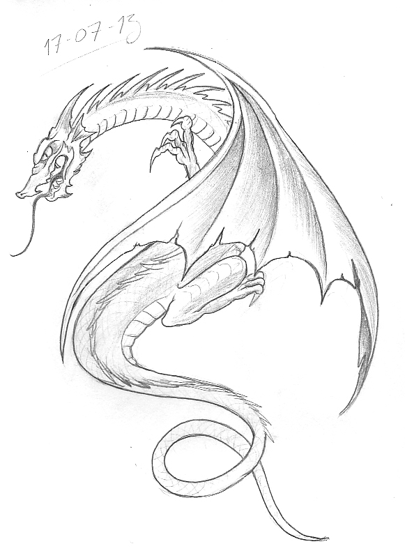 Как нарисовать дракона на ногтях