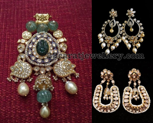 Exclusive Kundan Pendant Chandbalis - Jewellery Designs