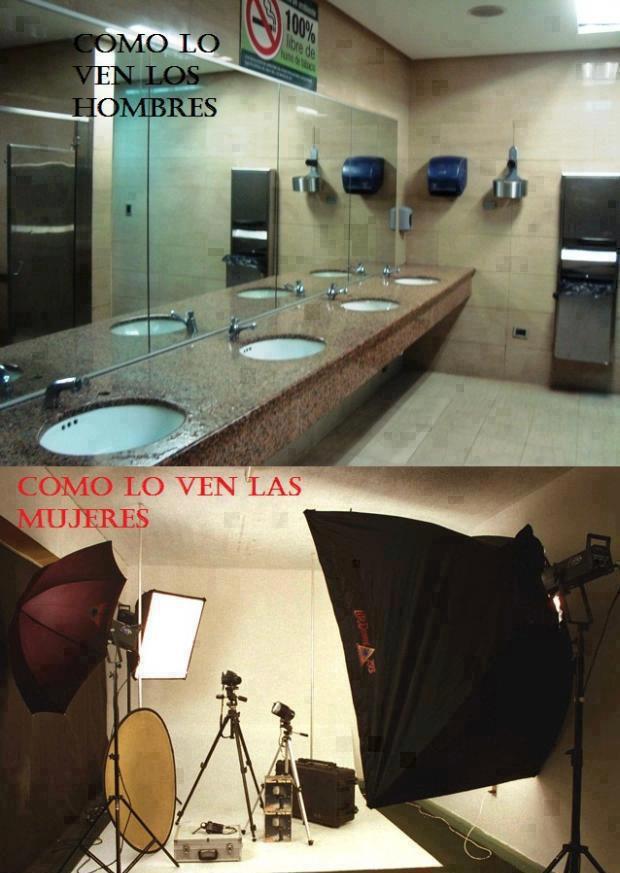 El baño según hombres y mujeres... | Humorlandia