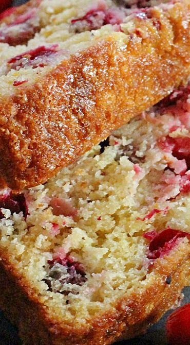 Moist orange quick bread studded with cranberries. Make this one the day before you plan to eat it and let it sit out overnight (covered) fo...