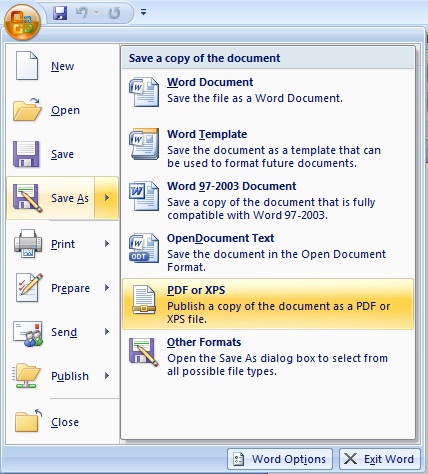 Save As Pdf Excel 2007