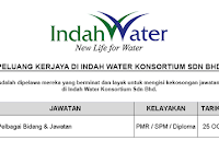 Kekosongan Jawatan di Indah Water Konsortium Sdn Bhd -  Pelbagai Jawatan | Kelayakan PMR, SPM