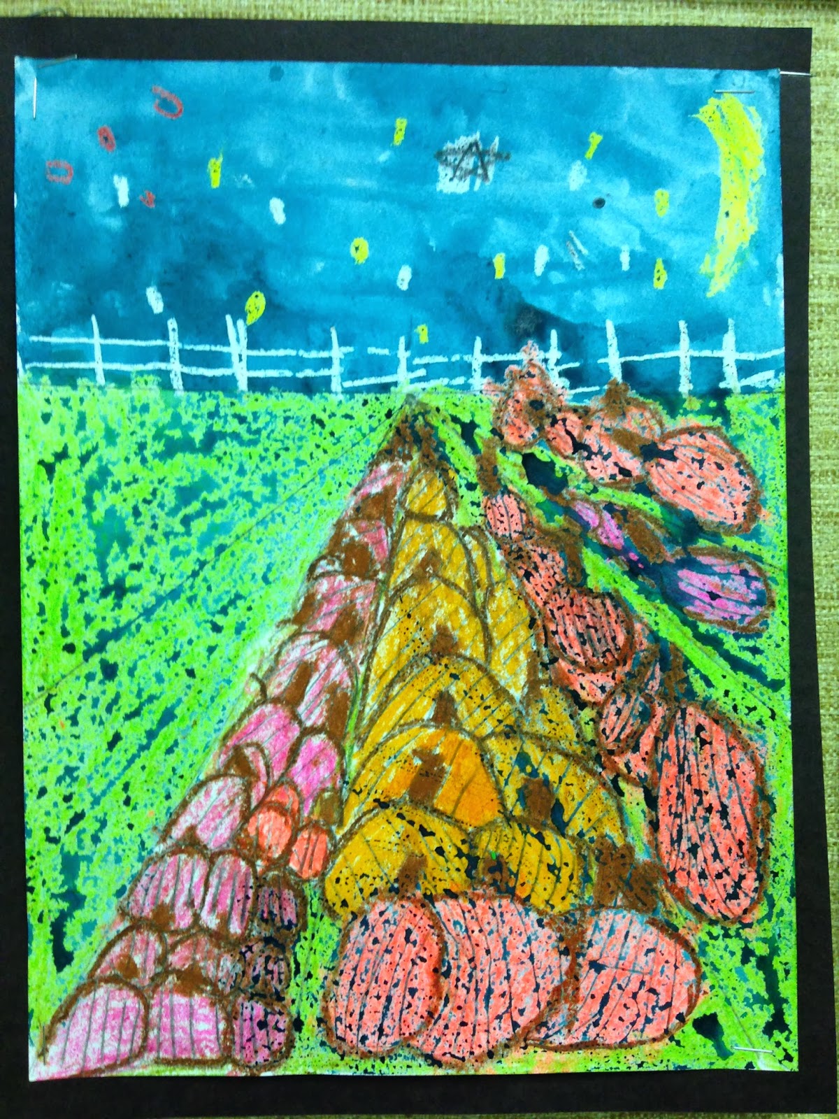 B. Creative 4th Grade One Point Perspective Pumpkin Patches