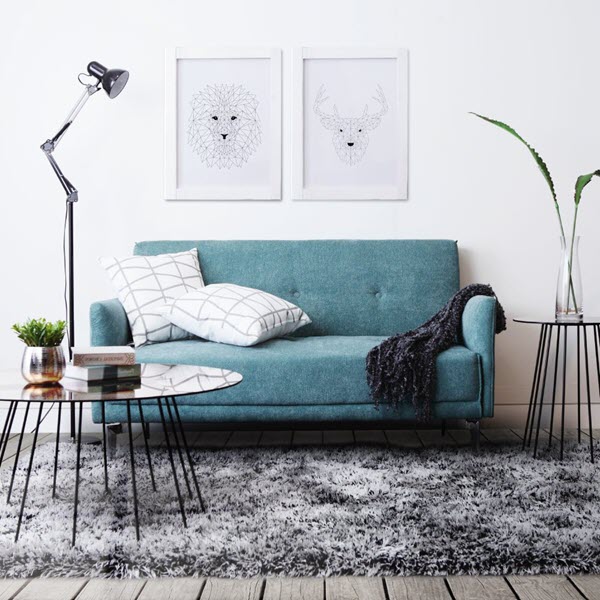 KURT Sofa Vải 2 Chỗ 140x75x77 cm Màu Xanh lá