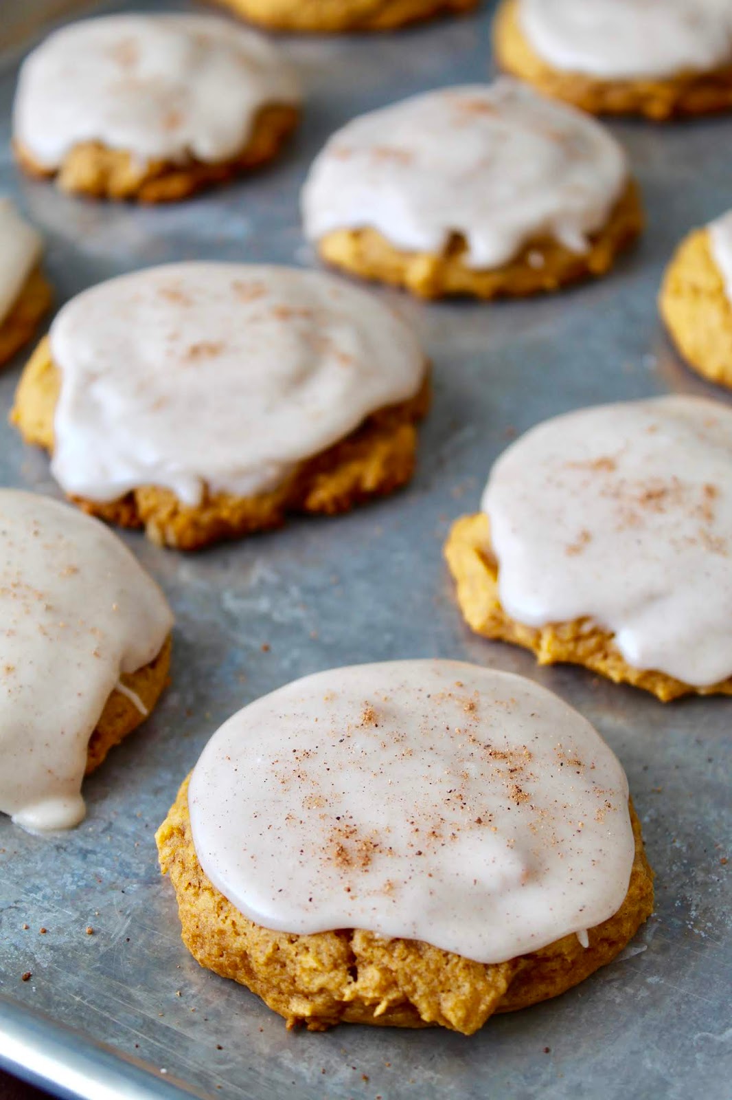 Pumpkin Cookies With Glaze Icing