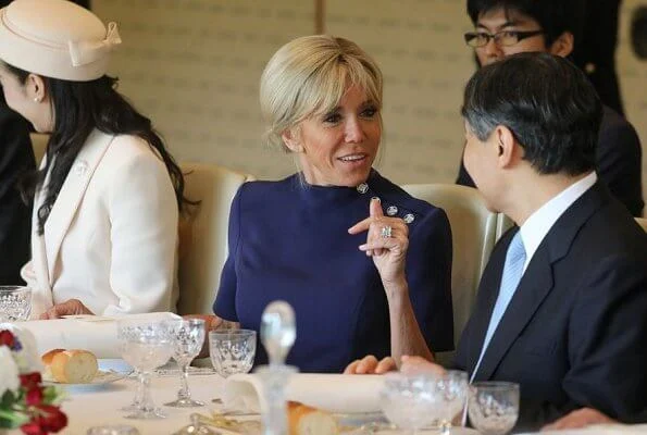 Emperor Naruhito and Empress Masako met with French President Emmanuel Macron and his wife Brigitte Macron