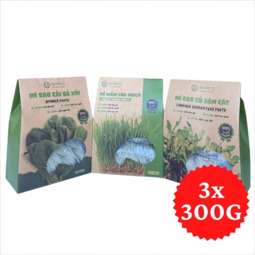 Mì Rau Củ Hữu Cơ Anpaso 300g [Combo 3 gói – 3 Vị]