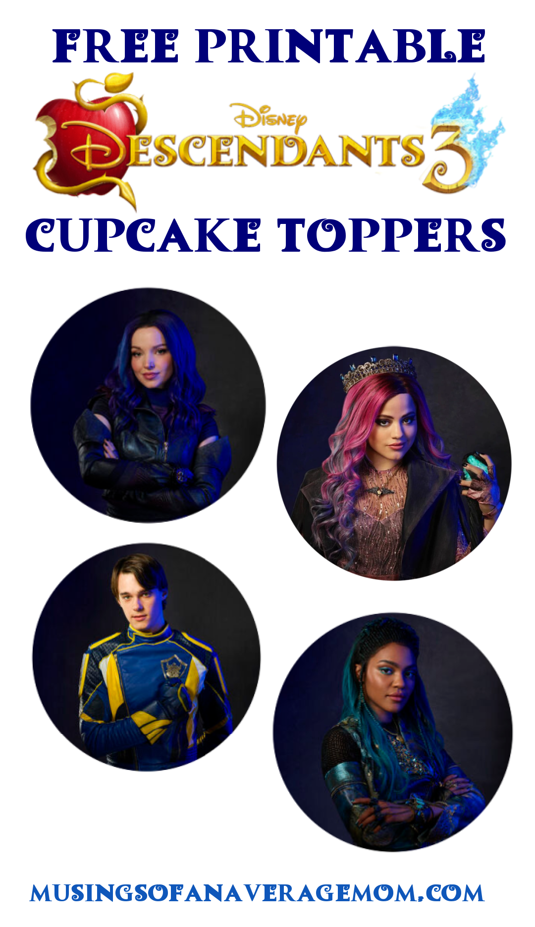 Musings Of An Average Mom Free Descendants 3 Cupcake Toppers