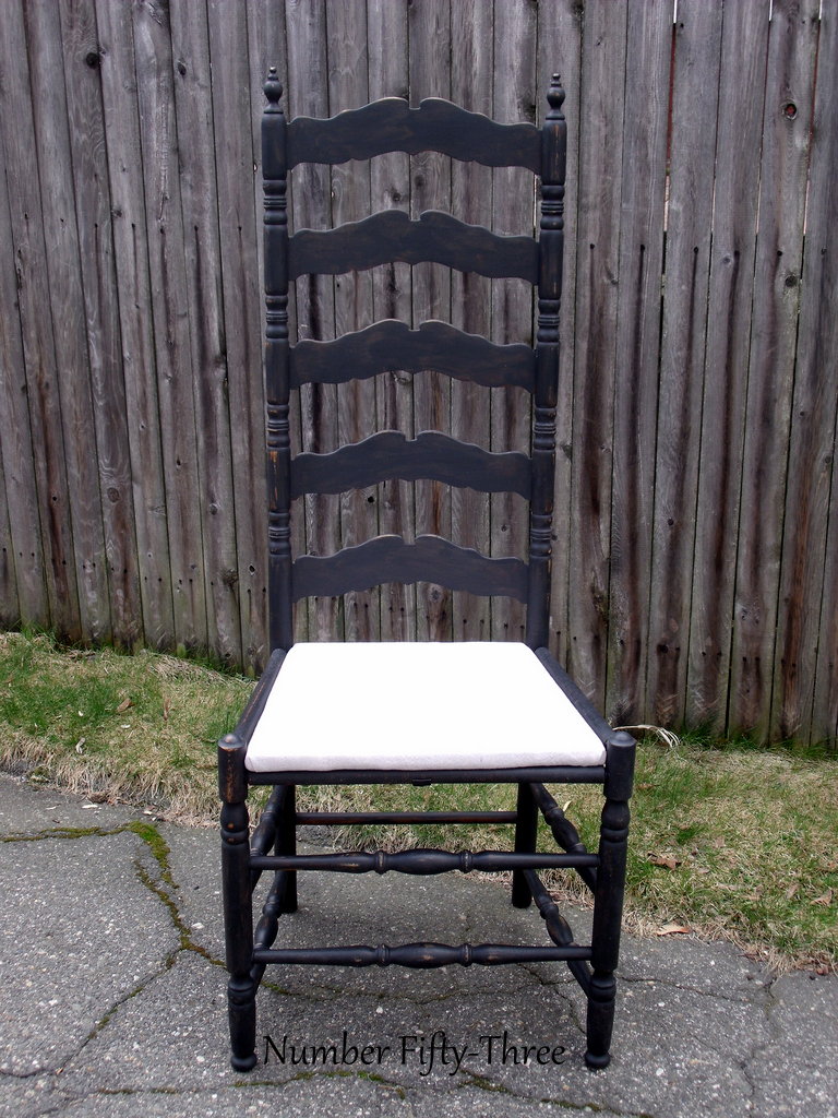 Number Fifty-Three: Quick Antique Ladder Back Chair Makeover