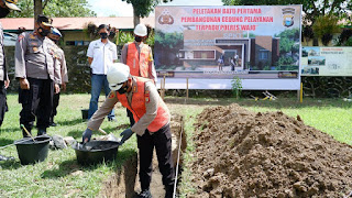 Peletakan Batu Pertama Pembangunan Gedung Pelayanan Terpadu Polres Wajo