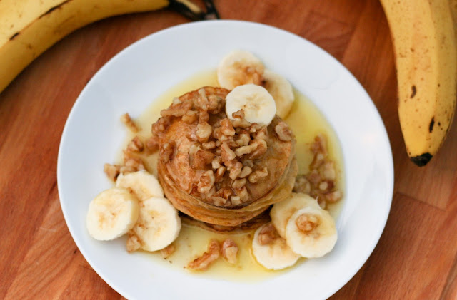 2 Ingredient Pancakes with Salted Caramel Sauce