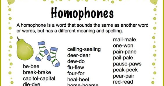 English Calasancio Homophones