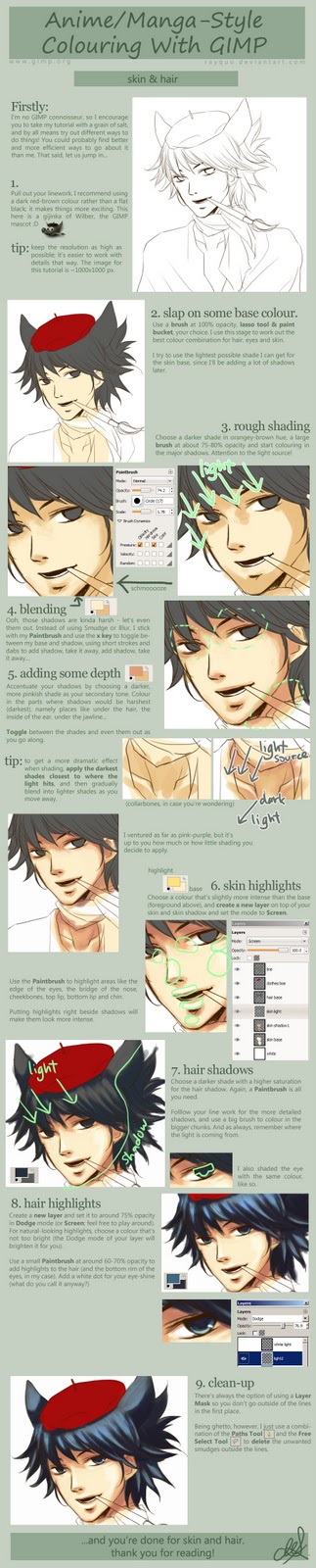 [Tutorial] Drawing ANIME and MANGA: >> Coloring Anime Manga Style with