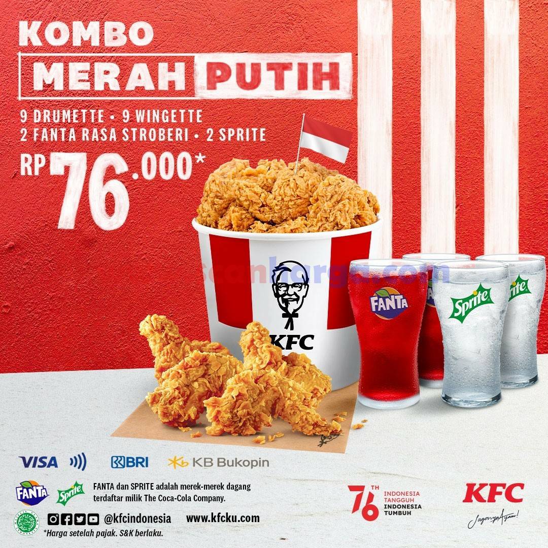 Promo KFC KOMBO MERAH PUTIH Periode 16 18 Agustus 2021* scanharga