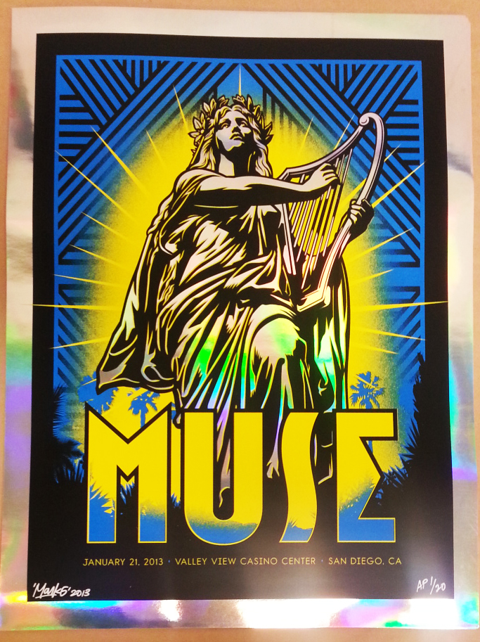 INSIDE THE ROCK POSTER FRAME BLOG Mark 5 Muse San Diego & Los Angeles
