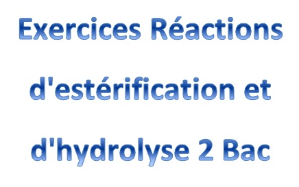 Exercices Réactions d'estérification et d'hydrolyse 2 Bac