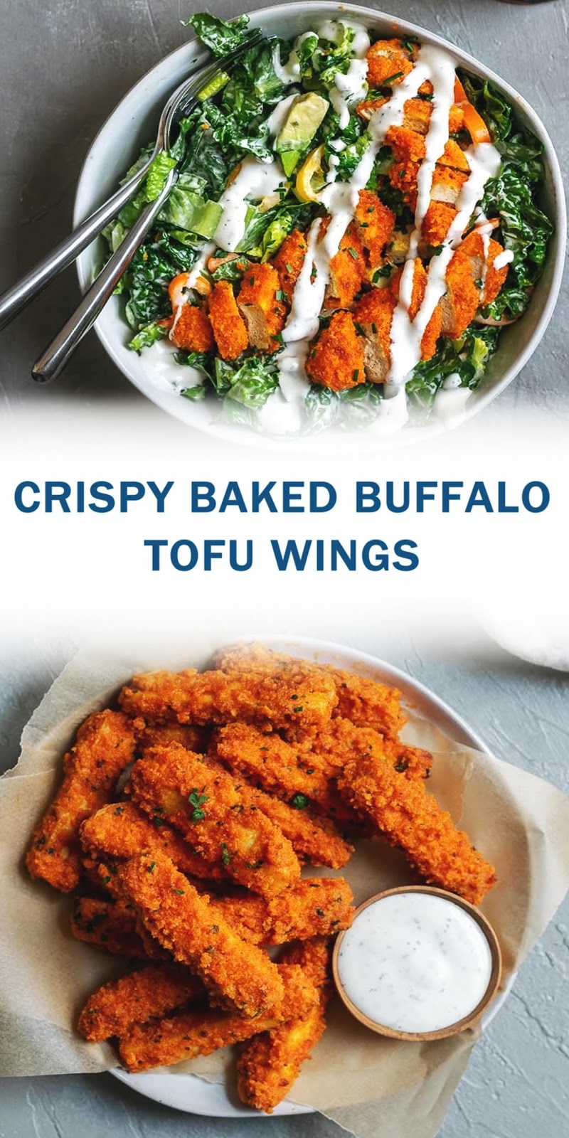CRISPY BAKED BUFFALO TOFU WINGS