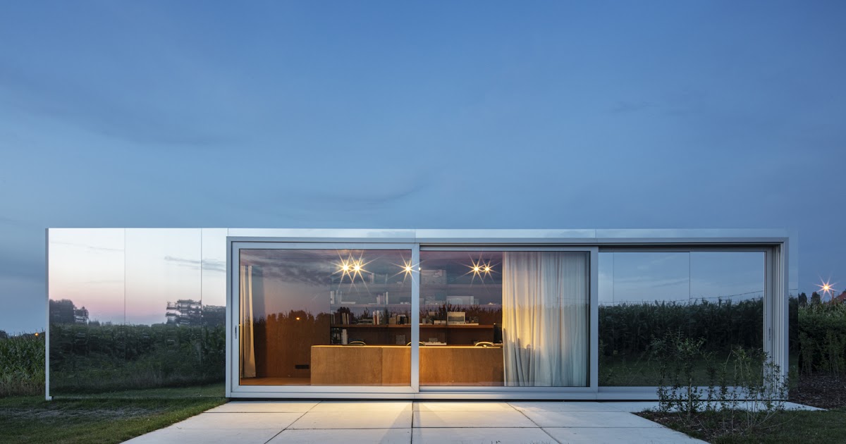 Shipping Container Homes Buildings Office In 40 Ft Shipping Container Covered With Mirrored Aluminum Panels Belgium