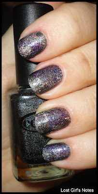 holographic patchwork manicure