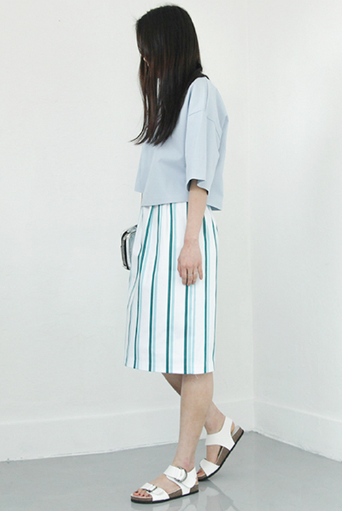 [Blackfit] Striped Banded Waist Skirt | KSTYLICK - Latest Korean ...