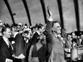 Franklin D. Roosevelt FDR Hollwood Bowl Happy Days Are Here Again worldwartwodaily.filminspector.com