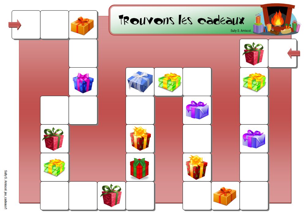 Amiscol: Jeux: " Trouvons les cadeaux " et " Joyeux Noël